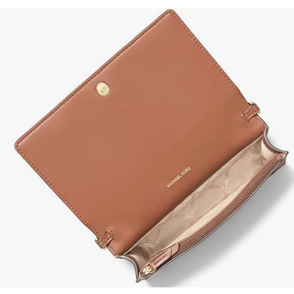 Michael Kors Jet Set Medium Flap Crossbody Bag Camel Handbag - Picture 4 of 5